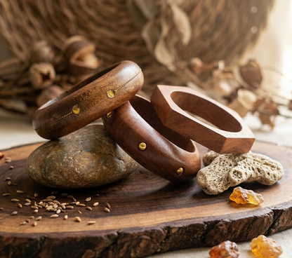 Handcrafted Wooden Bangles Set for Women