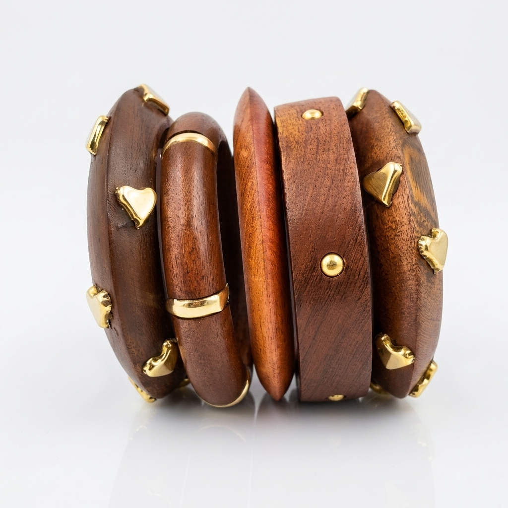 Handcrafted Wooden Bangles Set for Women