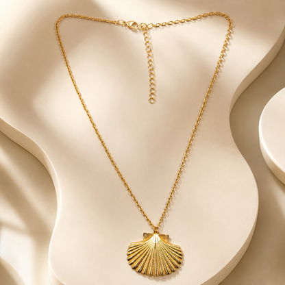 Gold Seashell Pendant Necklace
