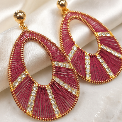 Thread Teardrop Drop Earrings
