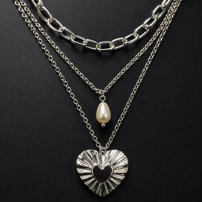 Gold Layered Heart Pendant Necklace