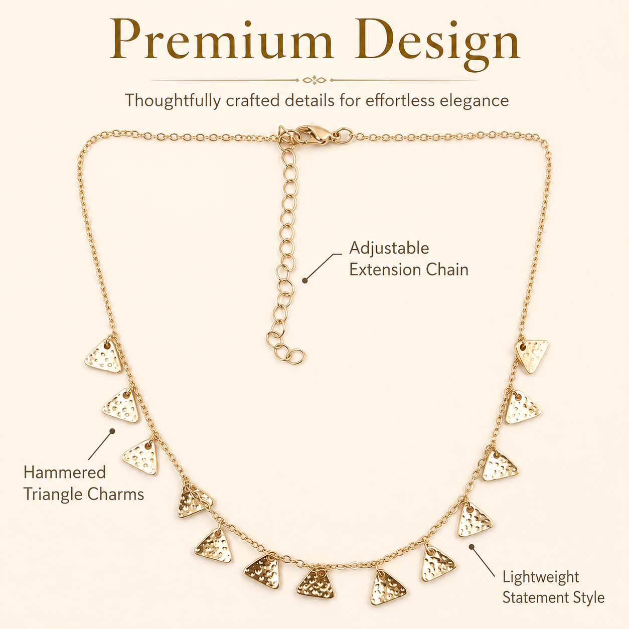 Gold Triangle Charm Necklace