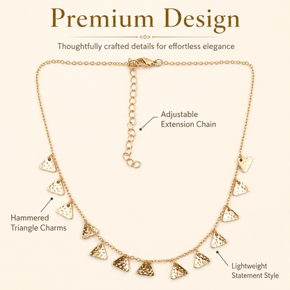 Gold Triangle Charm Necklace