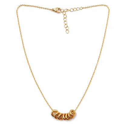 Gold Multi Ring Pendant Necklace