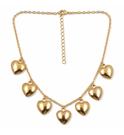 Multi Heart Charm Necklace