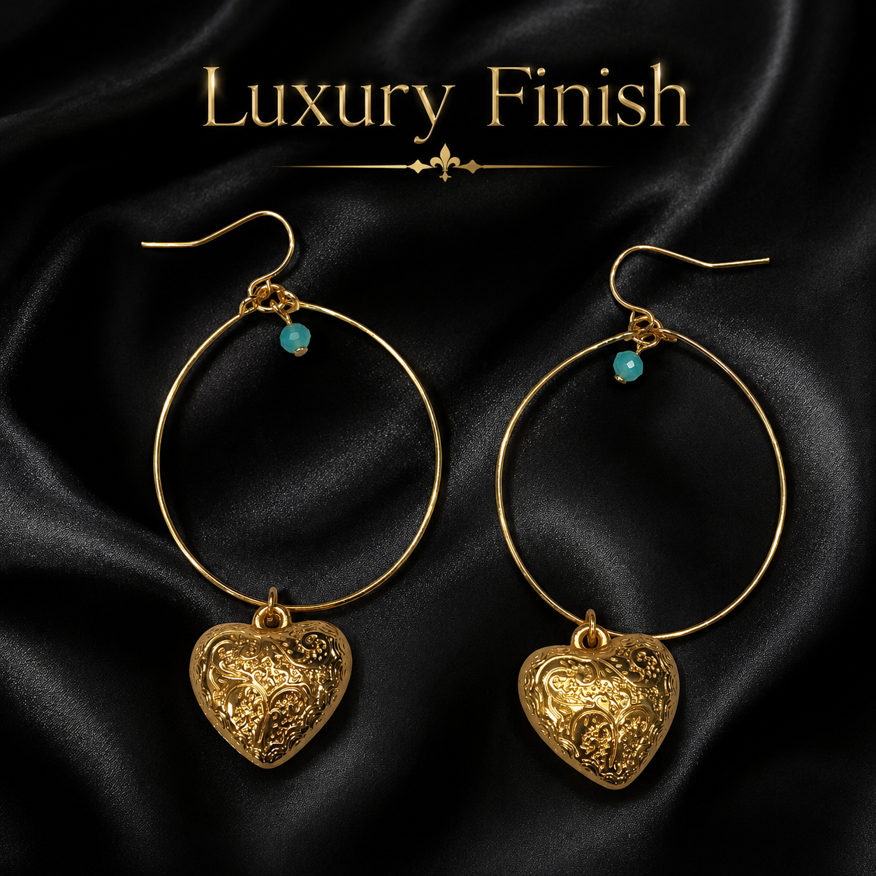 Stylish gold heart earrings for women daily wear and parties