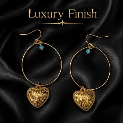 Stylish gold heart earrings for women daily wear and parties