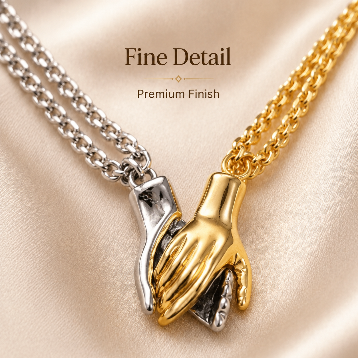 Couple Hand Pendant Necklace