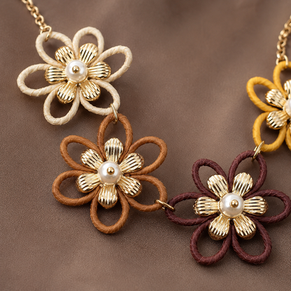 Stylish brown floral necklace for women party and festive wear