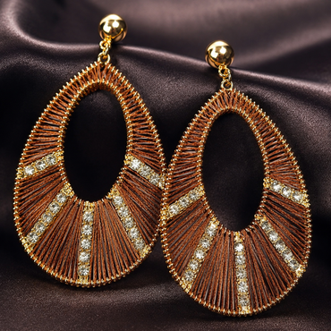 Thread Teardrop Drop Earrings