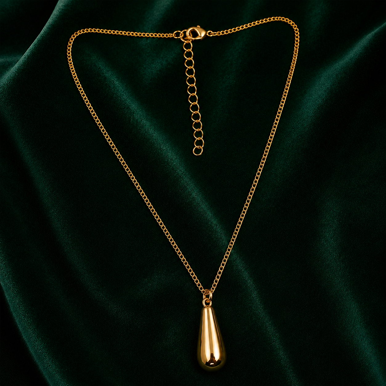 Stylish gold teardrop necklace for women daily wear and parties