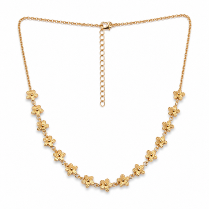 Gold Floral Chain Necklace