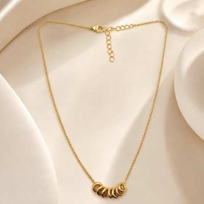 Gold Multi Ring Pendant Necklace
