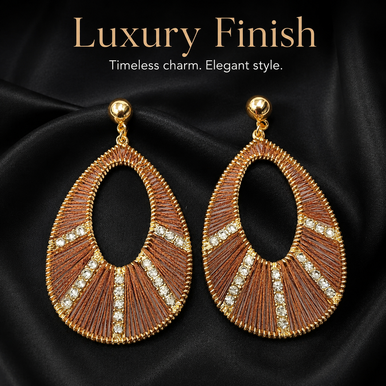 Thread Teardrop Drop Earrings