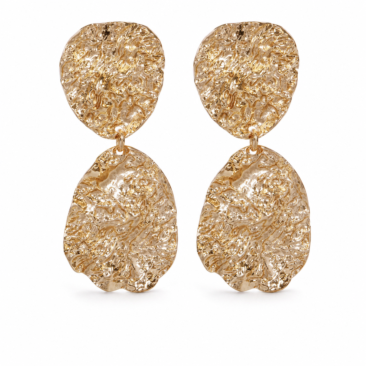 Rose gold statement earrings styled as elegant fashion jewellery