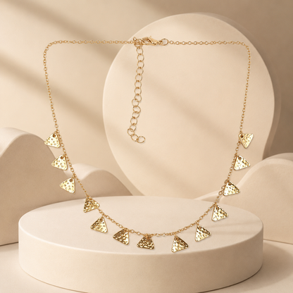 Gold Triangle Charm Necklace