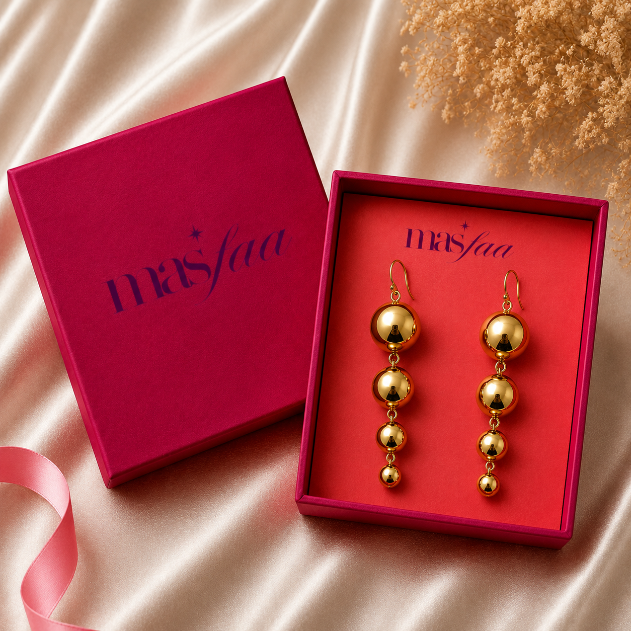 Graduated Ball Drop Earrings