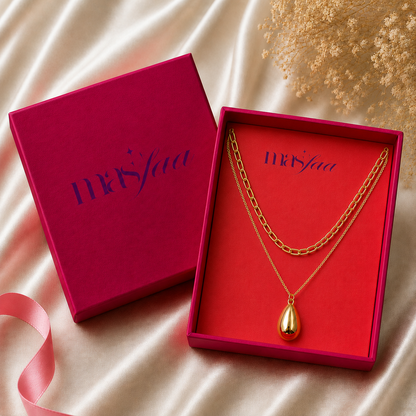 Layered Teardrop Pendant Necklace