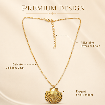 Gold Seashell Pendant Necklace