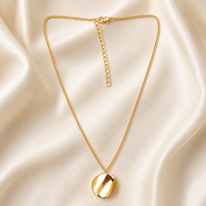 Stylish gold disc necklace for women daily wear and parties