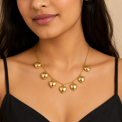Multi Heart Charm Necklace