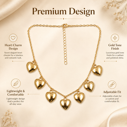 Multi Heart Charm Necklace