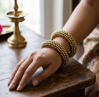 Handcrafted Wooden Studded Bangle for Women