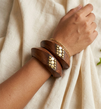 Handcrafted Wooden Bangles Set for Women