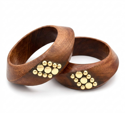 Handcrafted Wooden Bangles Set for Women