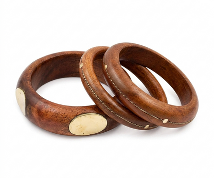 Handcrafted Wooden Bangles Set for Women