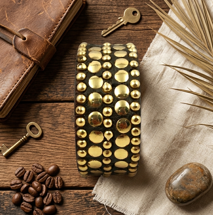 Handcrafted Wooden Studded Bangle for Women