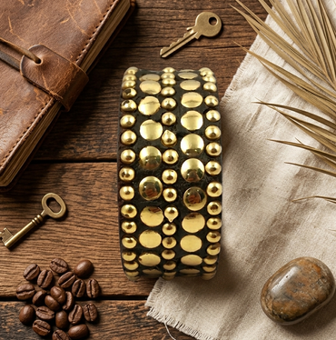 Handcrafted Wooden Studded Bangle for Women