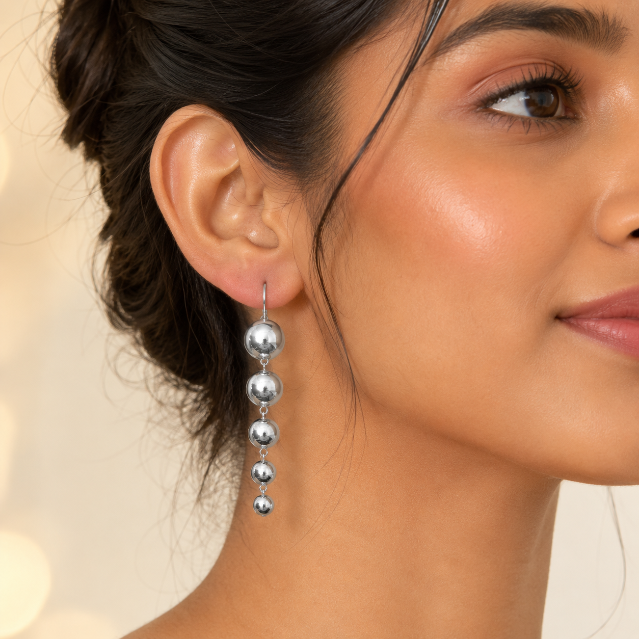 Graduated Ball Drop Earrings