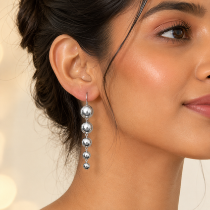 Graduated Ball Drop Earrings