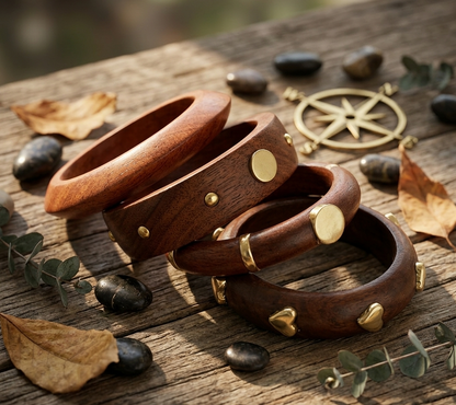 Handcrafted Wooden Bangles Set for Women