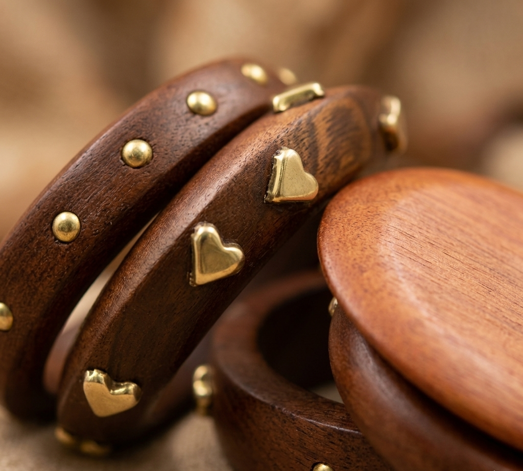 Handcrafted Wooden Bangles Set for Women
