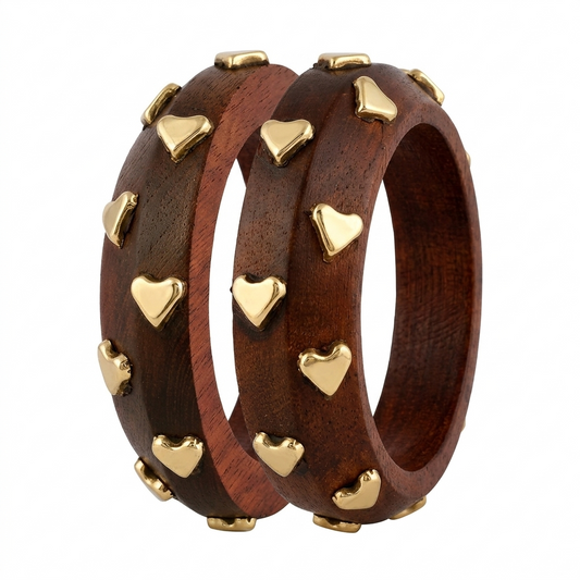 Handcrafted Wooden Bangles Set for Women