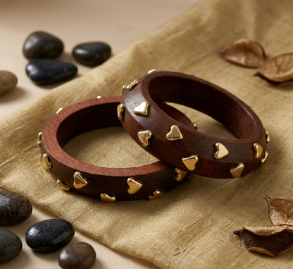 Handcrafted Wooden Bangles Set for Women