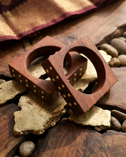 Handcrafted Wooden Bangles Set for Women