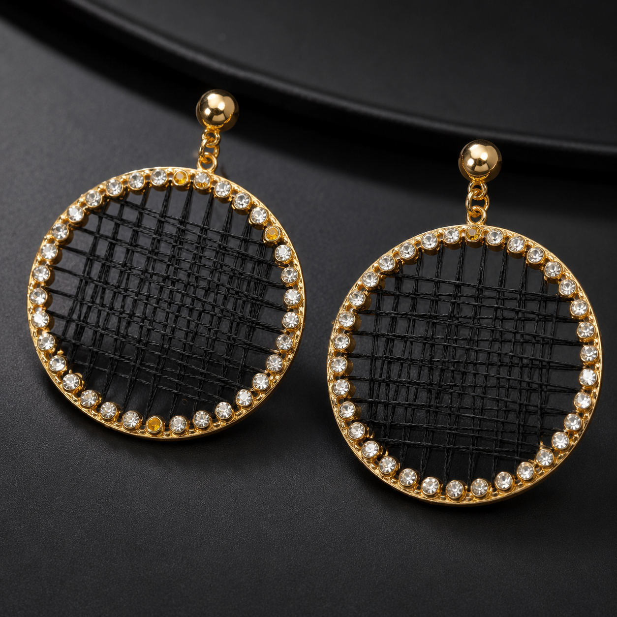Stylish black statement earrings for women party and festive wear