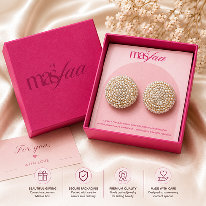 Classic Round Pearl Stud Earrings