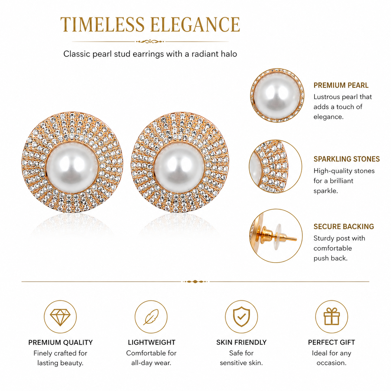 Classic Pearl Halo Earrings