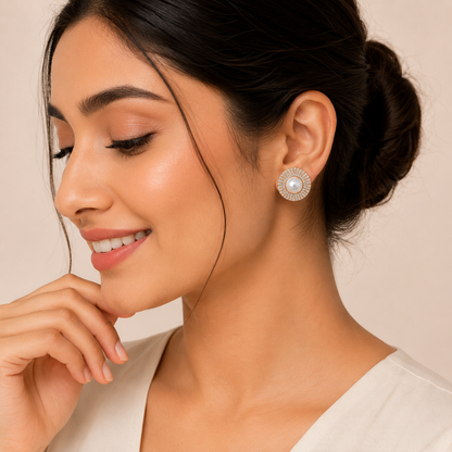 Classic Pearl Halo Earrings