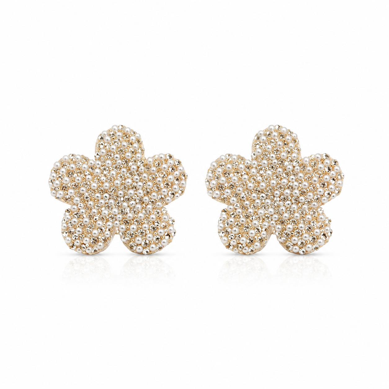 Pearl Blossom Flower Earrings