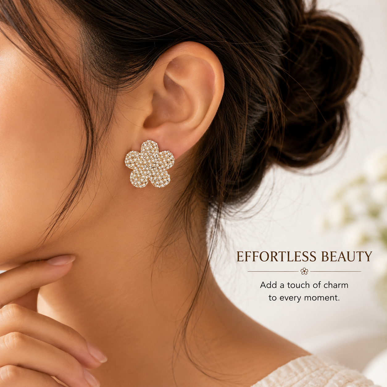 Pearl Blossom Flower Earrings