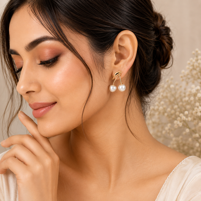 Elegant Cherry Inspired Pearl Earrings