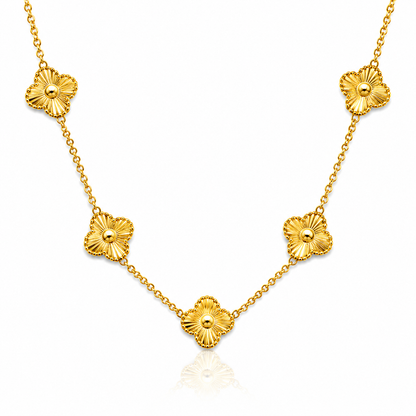 Gold Clover Charm Necklace for Women