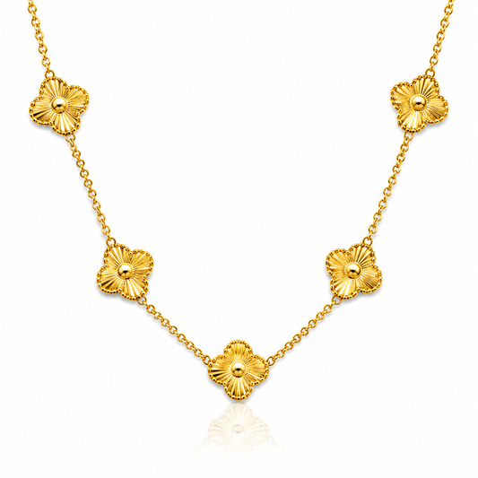 Gold Clover Charm Necklace for Women