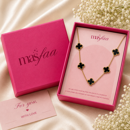 Black Clover Charm Necklace for Women