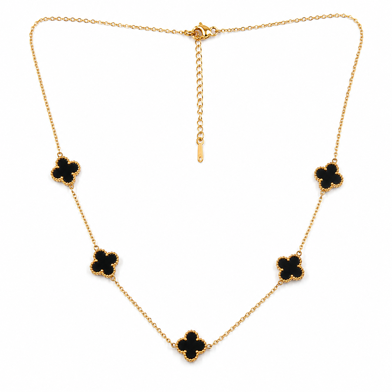 Black Clover Charm Necklace for Women
